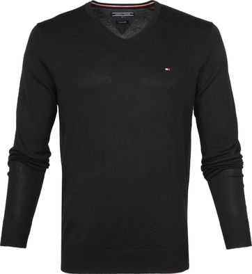 Tommy Hilfiger Pullover V-Hals Zwart  - Zwart - Size: Extra Large