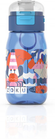 Zoku drinkfles Flip junior 475 ml polypropyleen 18,2 cm blauw - Blauw