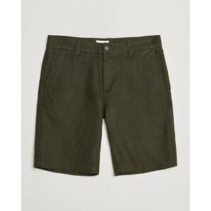 NN07 Crown Linen Shorts Rosin Green