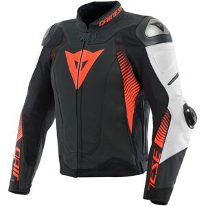 Dainese Super Speed 4 perforert motorsykkel skinnjakke 60 Svart Hvit Rød