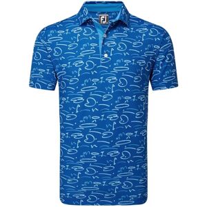 Footjoy Golf Course Doodle Pique Herre Blå Xl