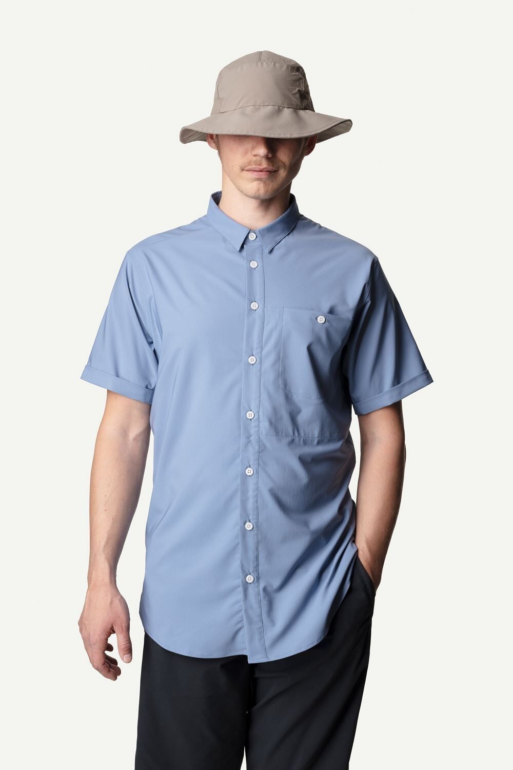 Houdini Shortsleeve Shirt, skjorte herre Up In The Blue 267594 XL 2019