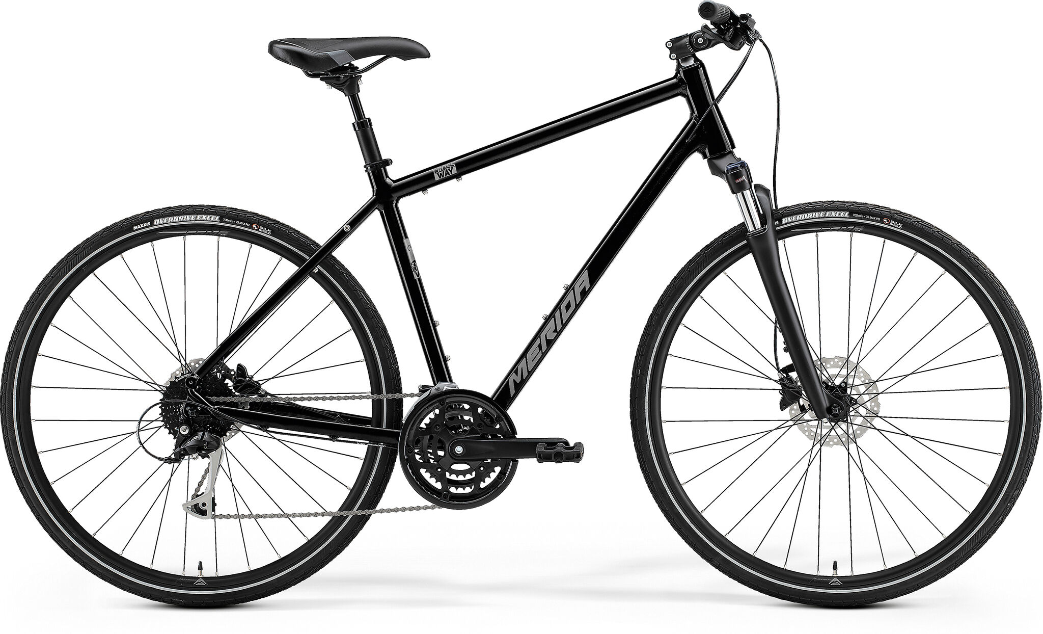 Merida Crossway 100 Herre, hybridsykkel 2021 Black/Silver S 2021