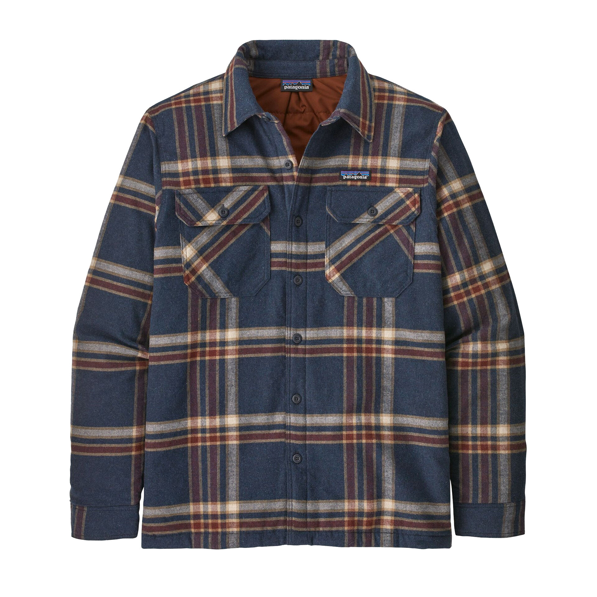 Patagonia Insulated Organic Cotton MW Fjord Flannel Shirt, herre Growlers Plaid: Smolder Blue 20385 GRBE S 2021