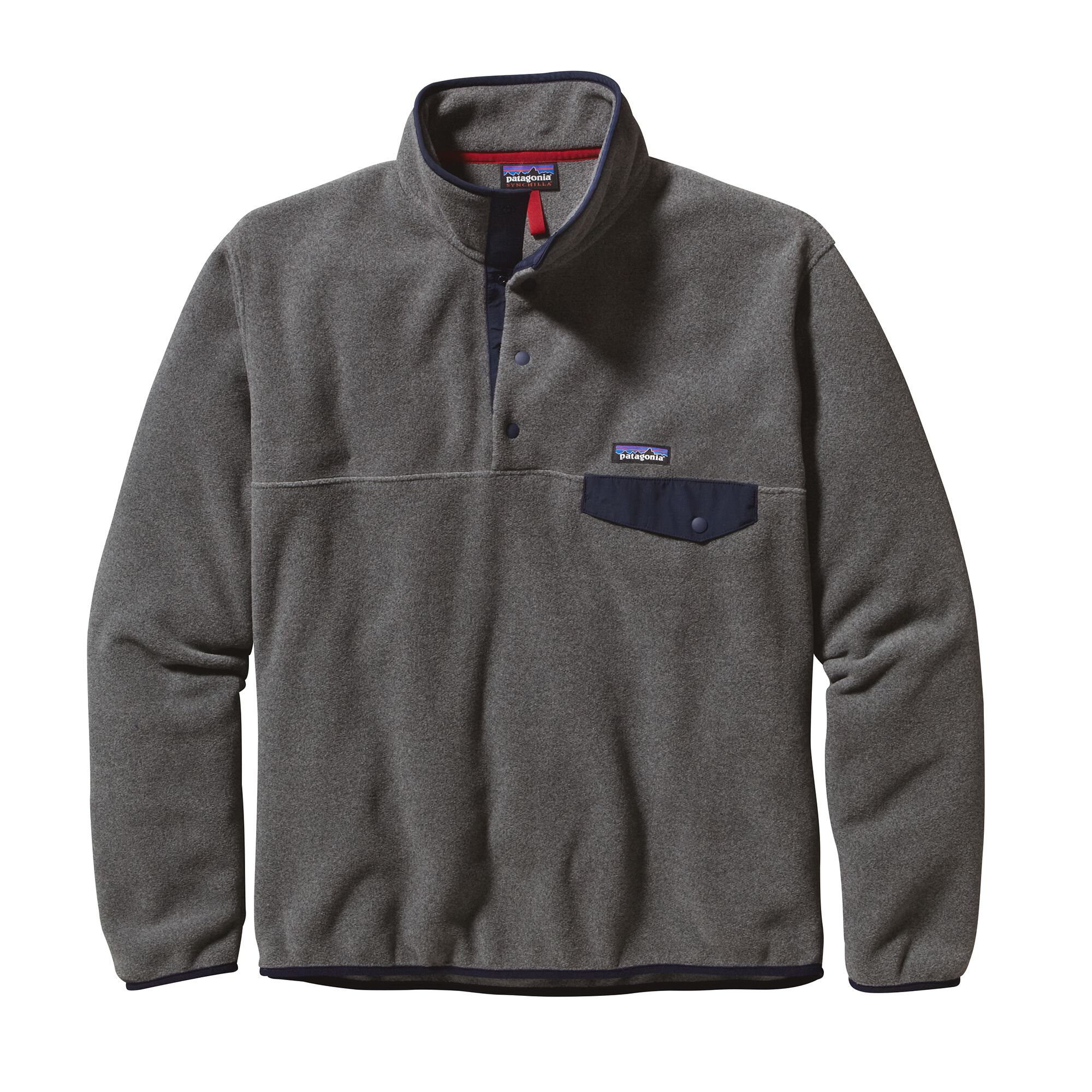 Patagonia LW Synchilla Snap-T Pullover, fleecegenser herre Nickel W/Navy Blue 25550 NKNV S 2021