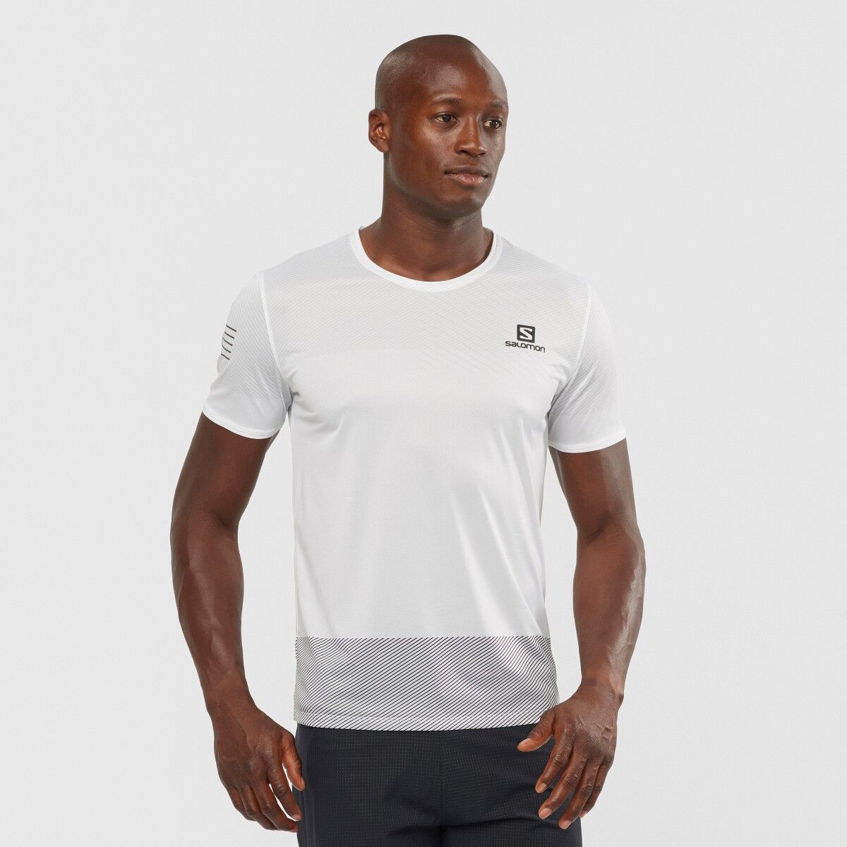 Salomon Sense Tee løpetrøye herre White/Black/Alloy LC1478000 L 2021