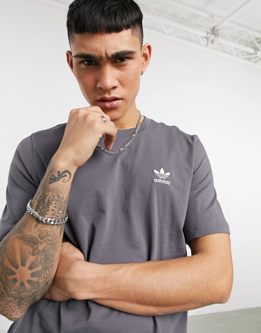 adidas Originals essentials t-shirt in dark grey heather  Grey