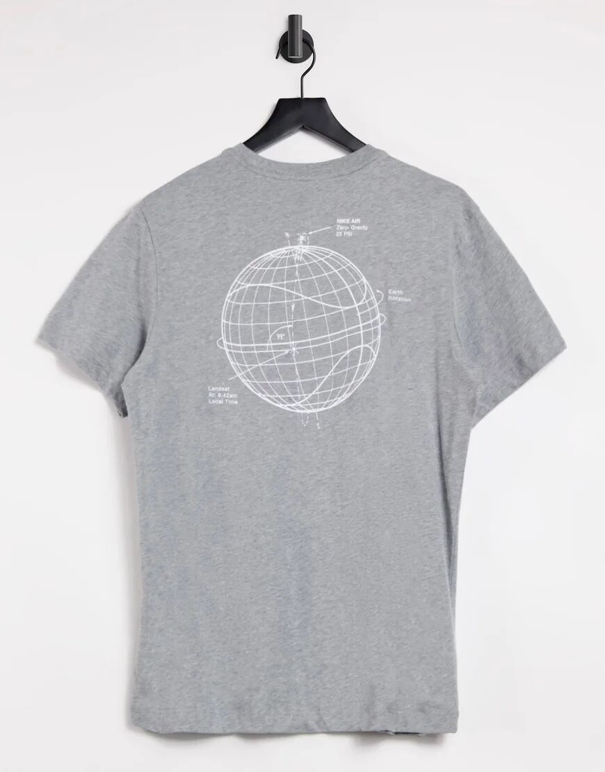 Nike Air back print t-shirt in black-Grey  Grey