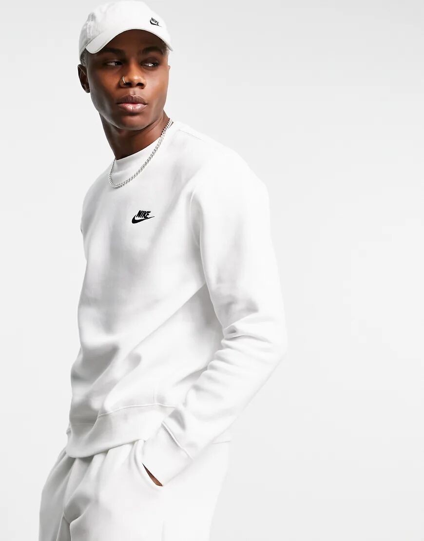 Nike Club crew neck sweat in white  White