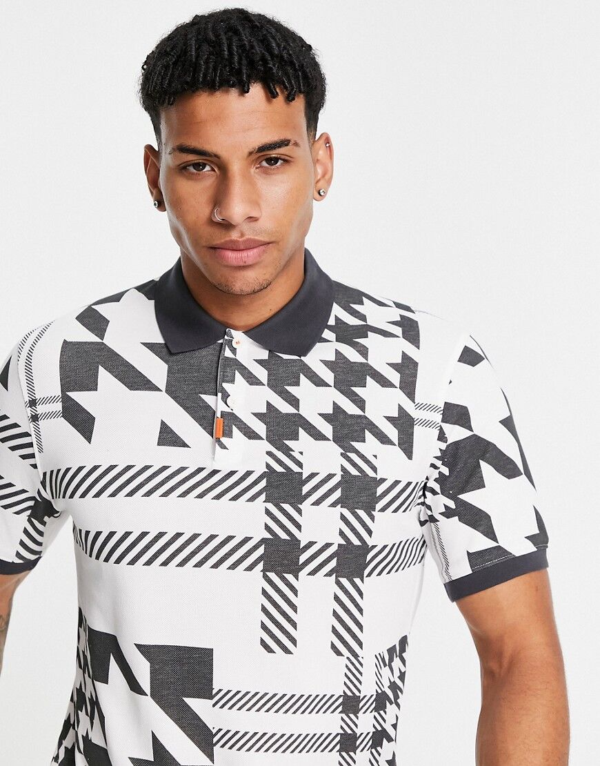 Nike Golf abstract check polo in white  White