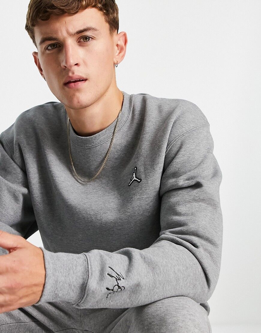 Jordan Nike Jordan Jumpman embroidered logo sweatshirt in grey  Grey