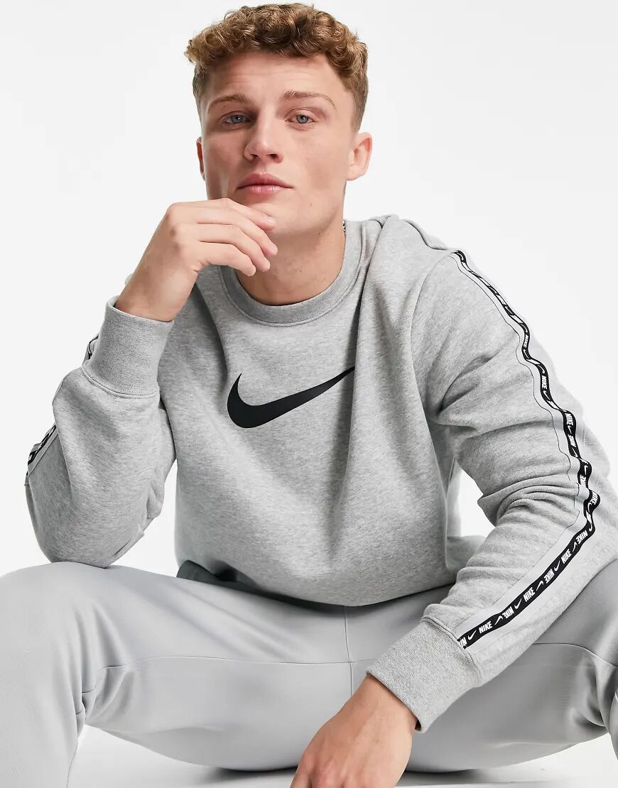 Nike Repeat taping fleece sweatshirt in grey  Grey