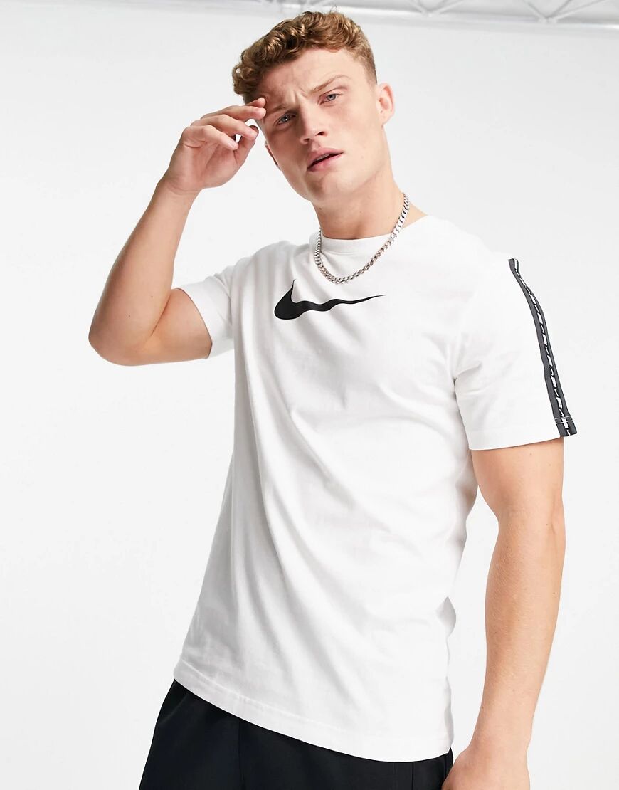 Nike Repeat taping t-shirt with swoosh logo in white  White