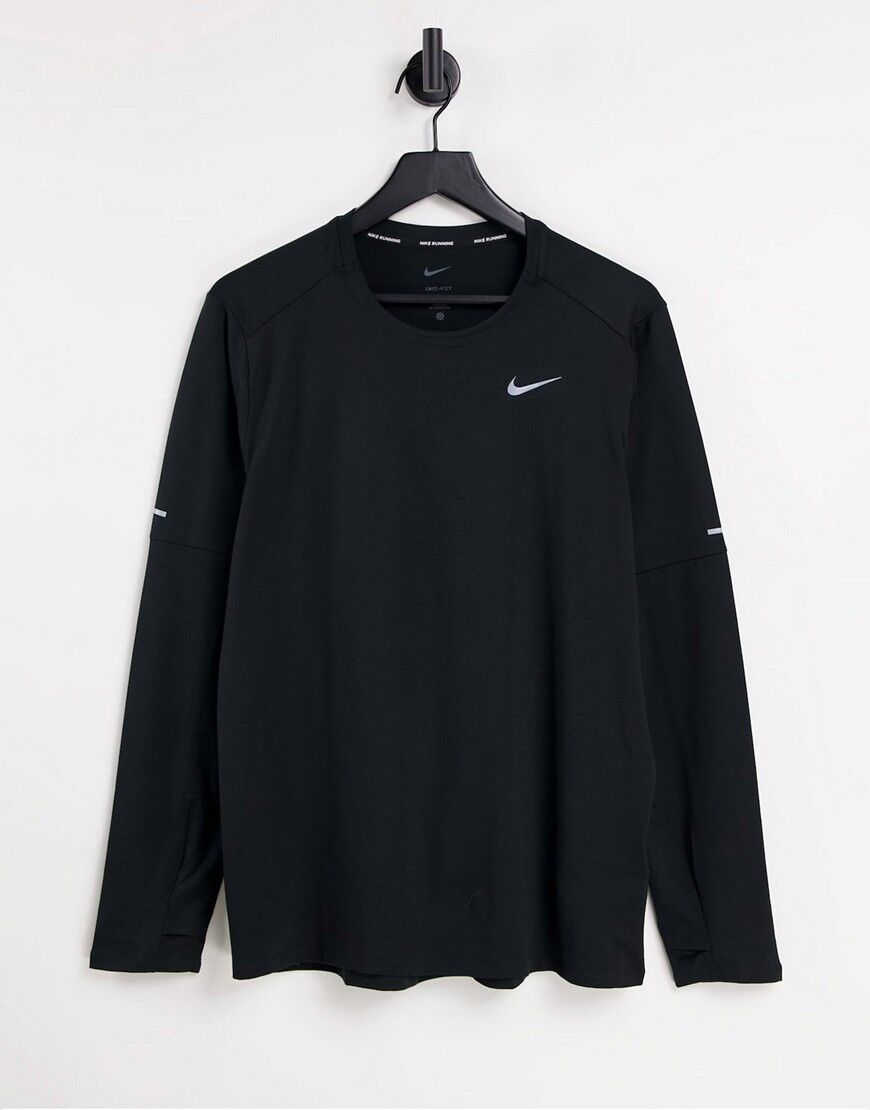 Nike Running Element Dri-FIT crew neck in black  Black