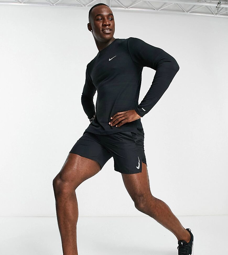 Nike Running Tall Miler long sleeve top in black  Black
