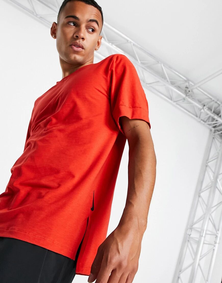 Nike Training Nike Yoga Dri-FIT t-shirt in red  Red