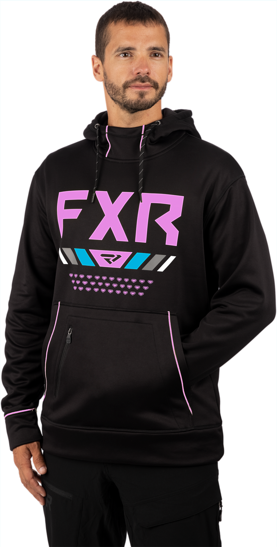 FXR Hoodie FXR Podium Tech PO Svart-Rosa