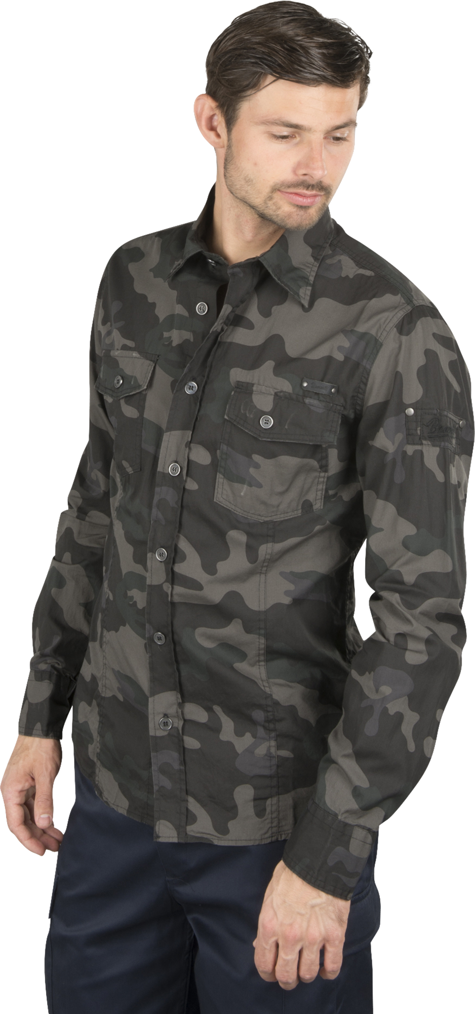 Brandit Skjorte Brandit Slim men Dark Camo