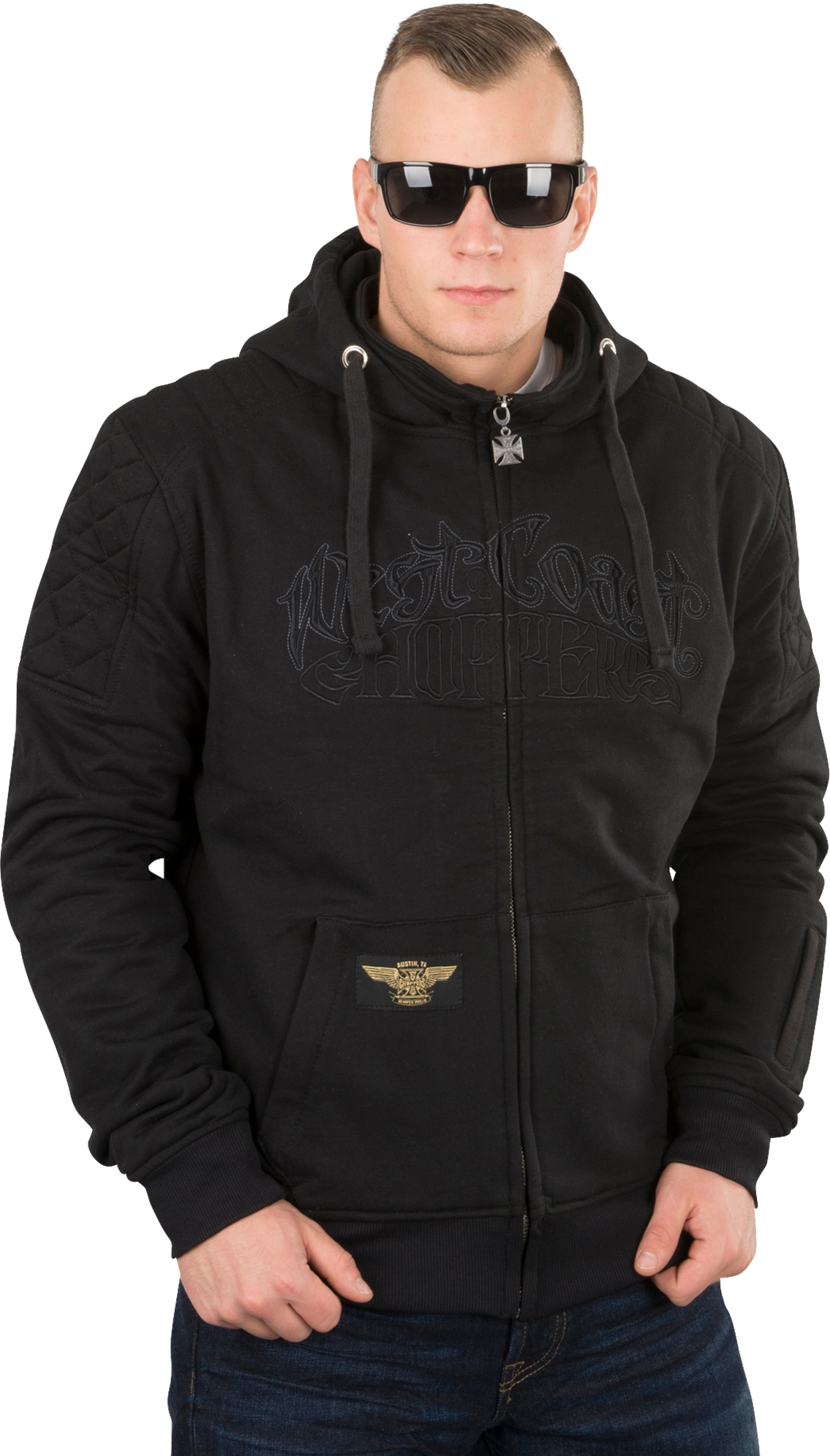 West Coast Choppers MC-Hoodie West Coast Choppers Aramid Por Vida Riding Svart