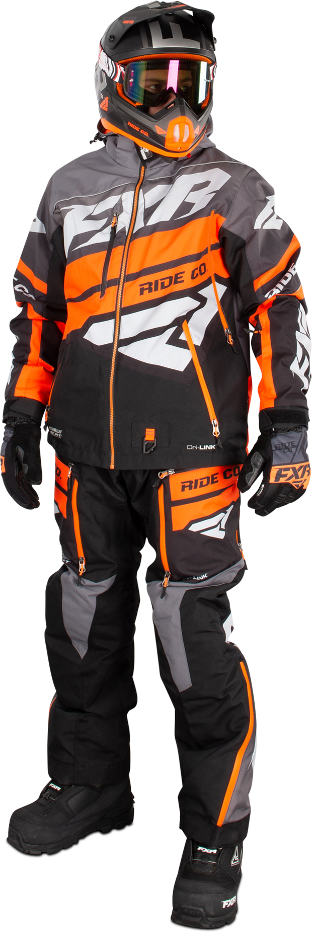 FXR Overall 2-Delt FXR Boost Lite Dri-Link Svart-Oransje