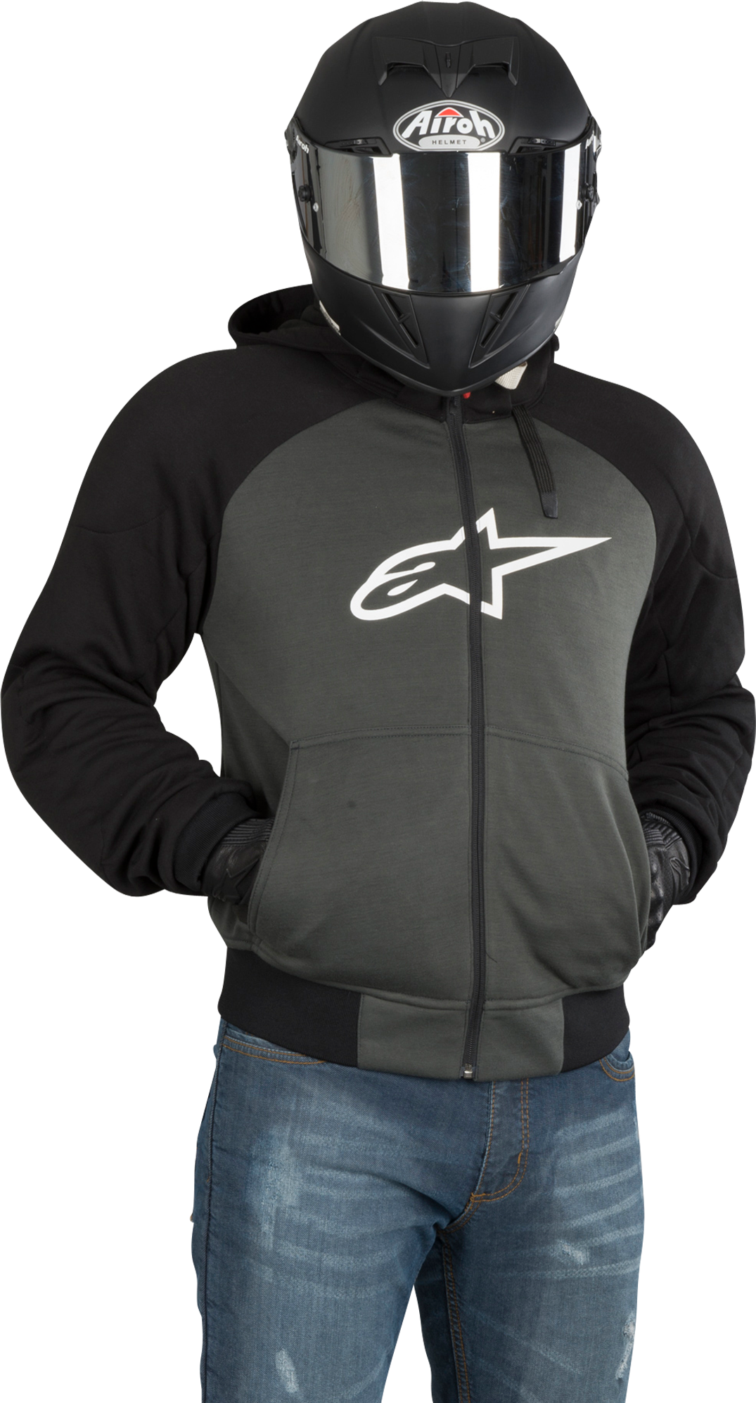 Alpinestars MC-Hoodie Alpinestars Chrome Sport Antrasitt-Svart-Hvit