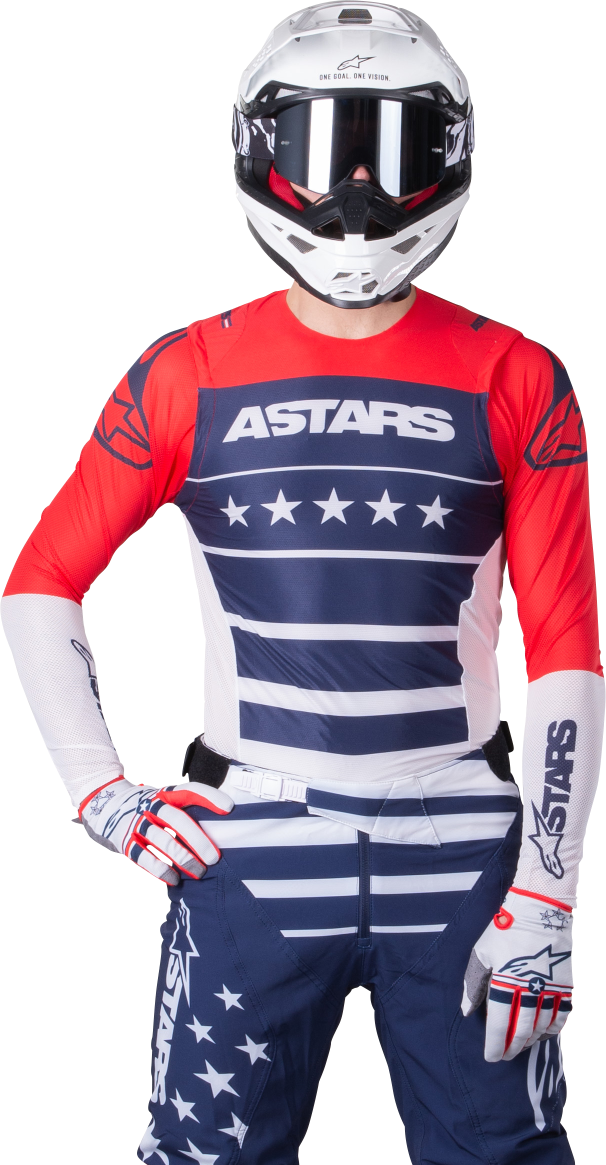 Alpinestars Crosstrøye Alpinestars Supertech Union Rød-Blå-Hvit