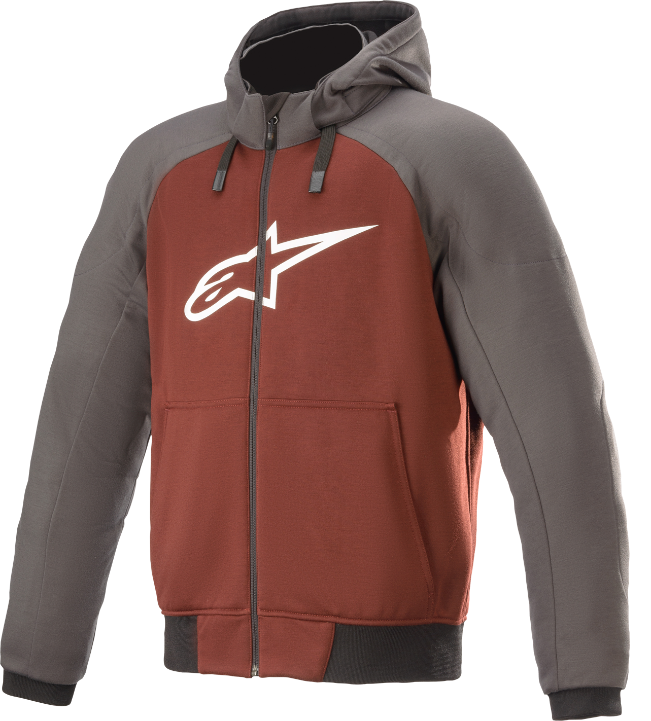 Alpinestars MC-Hoodie Alpinestars Chrome Sport Tjæregrå-Burgunder