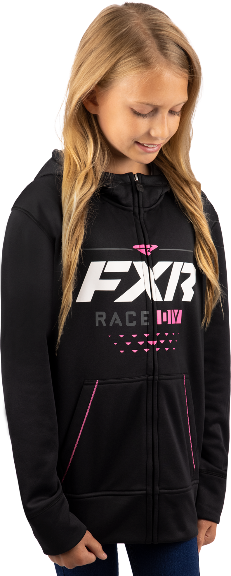 FXR Hoodie FXR Race Division Tech Barn Svart-Rosa