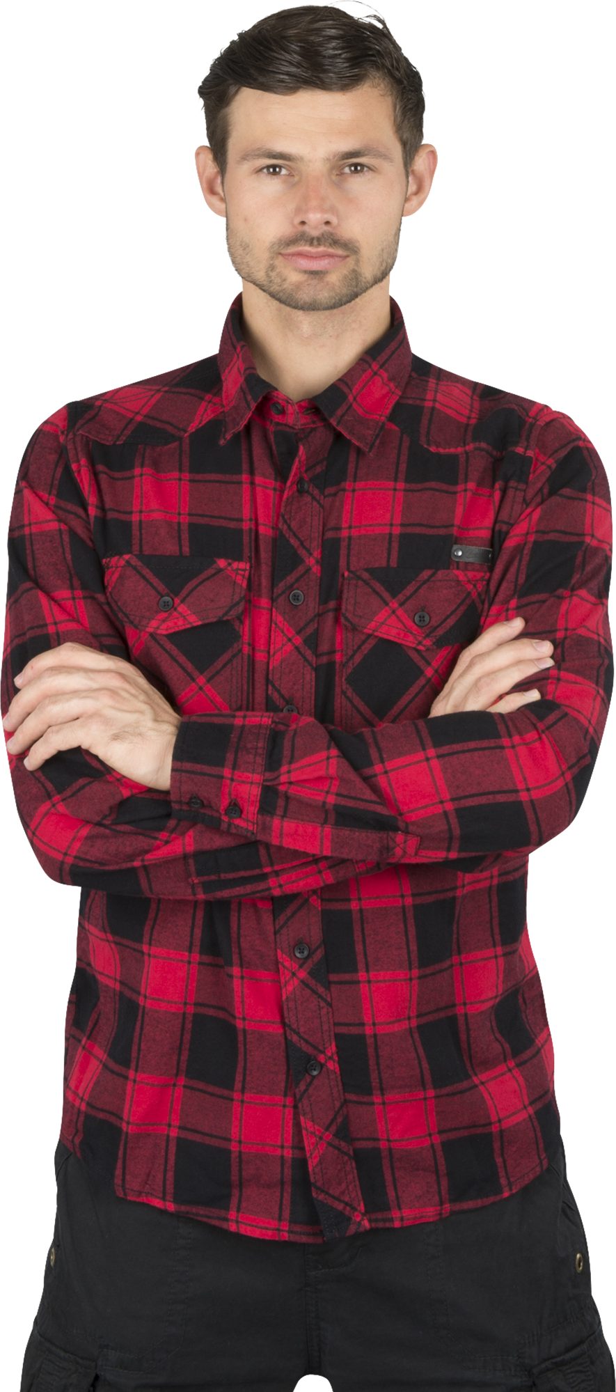 Brandit Flannellskjorte Brandit Checkshirt Rød-Svart