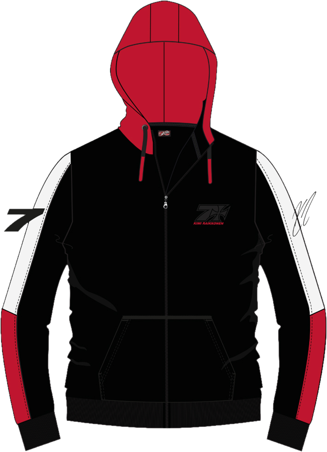 Kimi Hoodie KIMI Signature Svart-Rød-Hvit