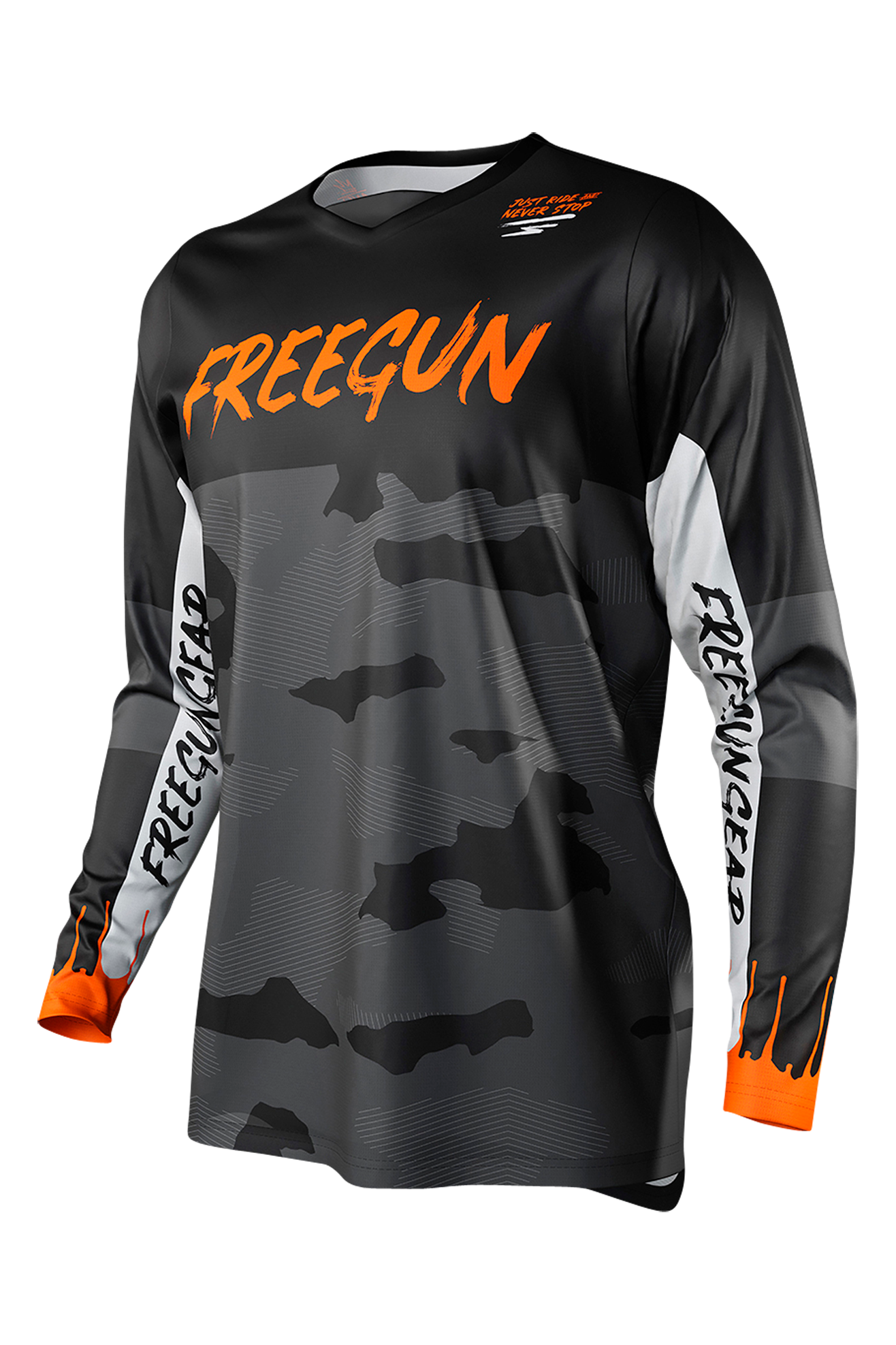 Freegun Crosstrøye Freegun Camo Neonoransje-Kamo