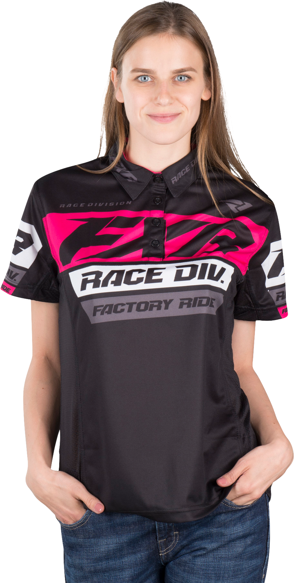 FXR Poloskjorte FXR Race Division Dame Svart-Fuchsia