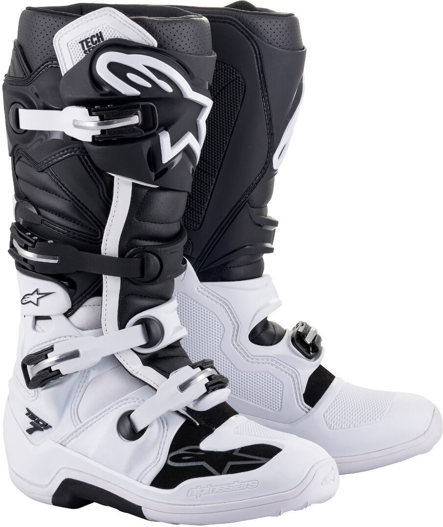 Alpinestars Tech 7 Motocross Boots Motocross Støvler 40 41 Svart Hvit