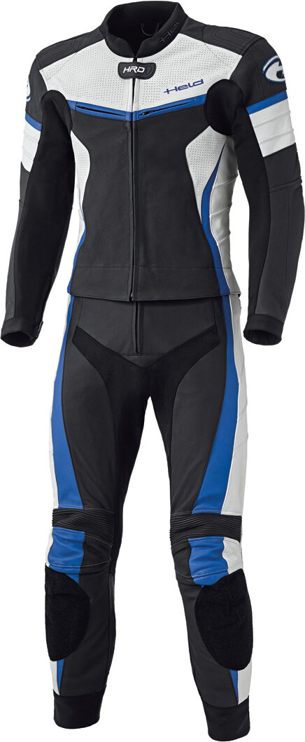 Held Spire Two Piece Motorcycle Leather Suit To stykke Motorsykkel skinn Dress 54 Svart Blå