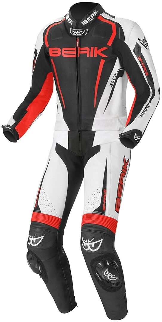 Berik Race-X To stykke motorsykkel skinn dress 58 Svart Hvit Rød