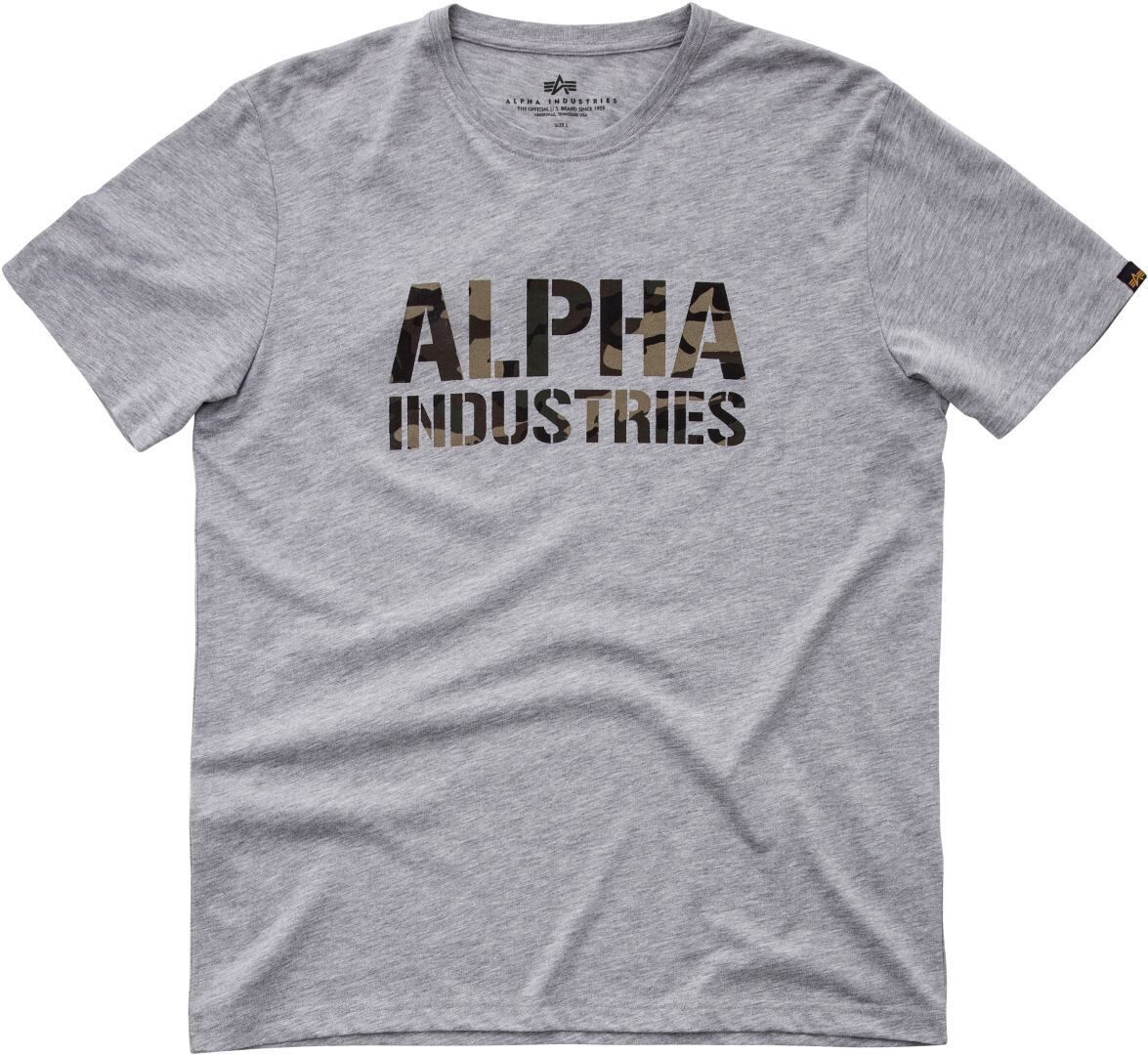 Alpha Industries Camo Print T-skjorte S Grå