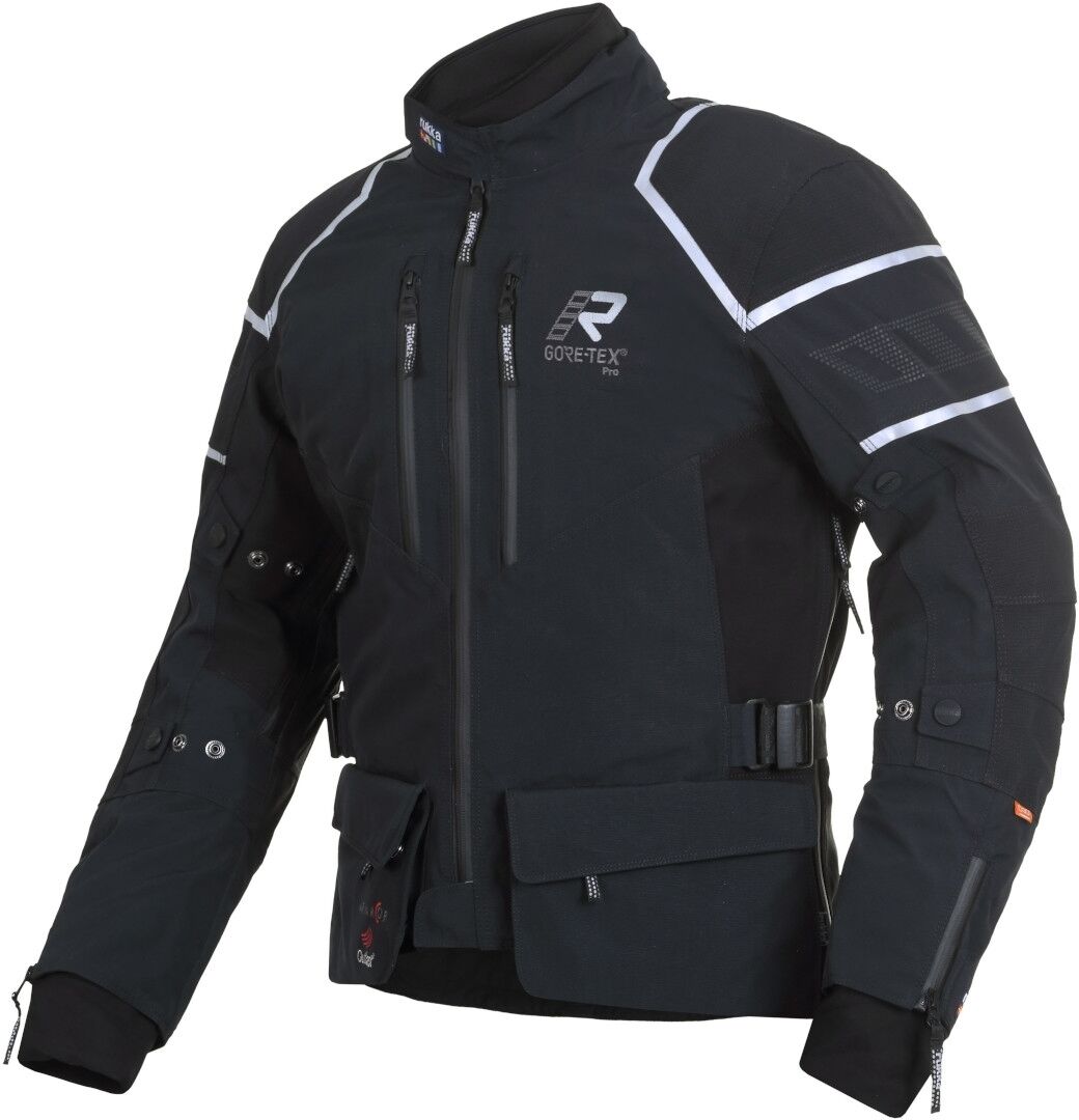 Rukka Exegal Gore-Tex Motorcycle Textile Jacket Motorsykkel tekstil jakke 52 Svart Hvit