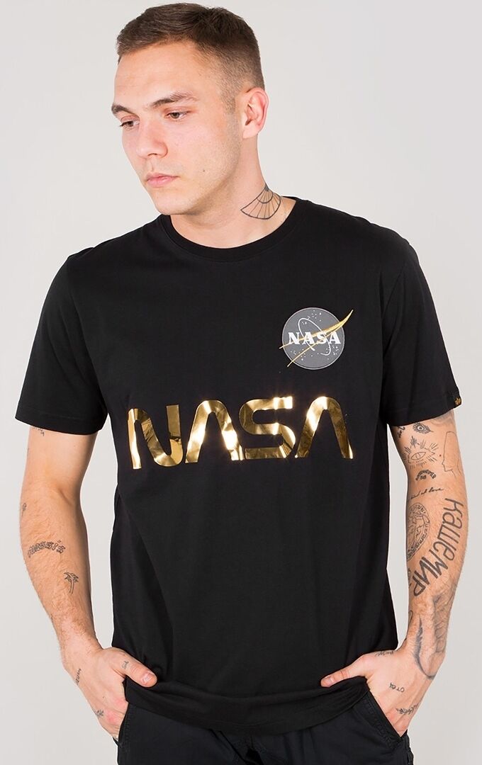 Alpha Industries NASA Reflective T-skjorte L Svart Gull