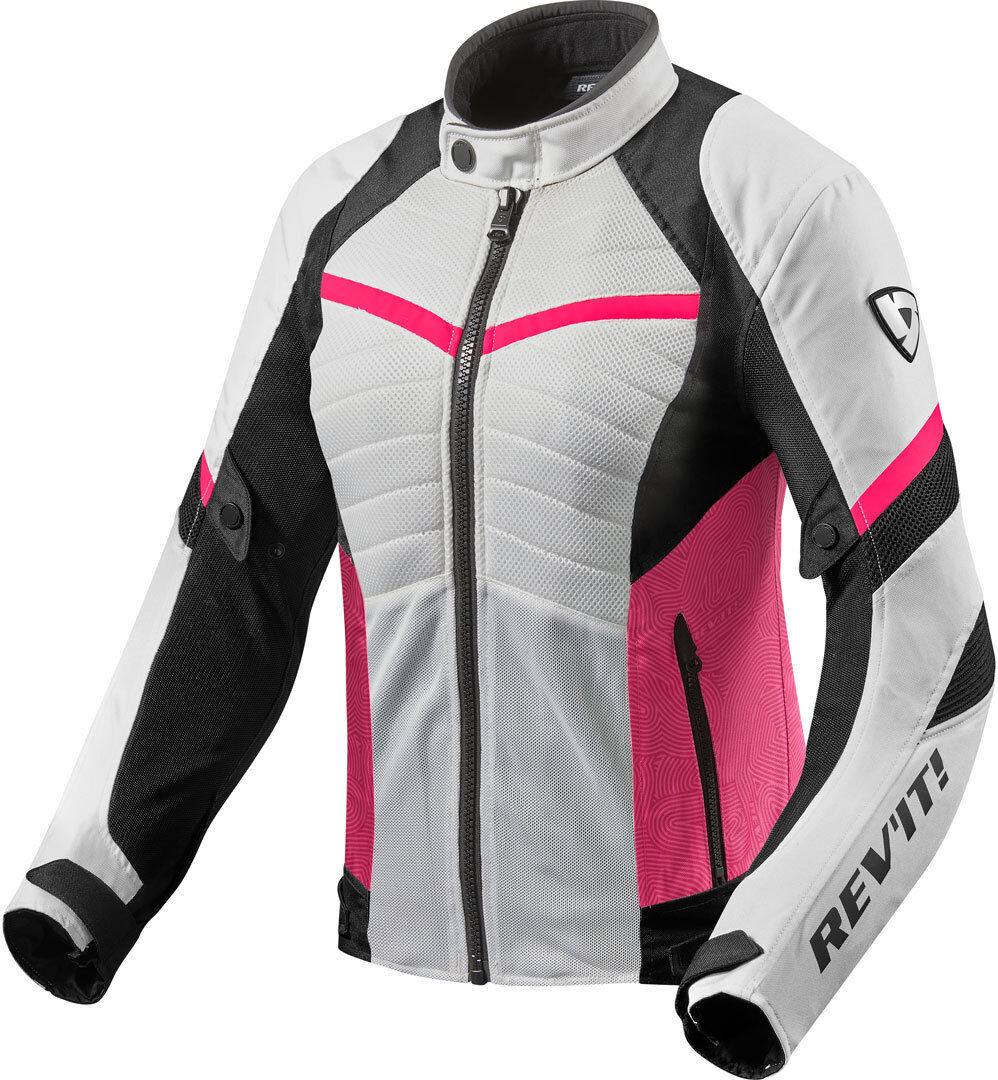 Revit Arc Air Ladies motorsykkel tekstil jakke 40 Svart Hvit Rosa