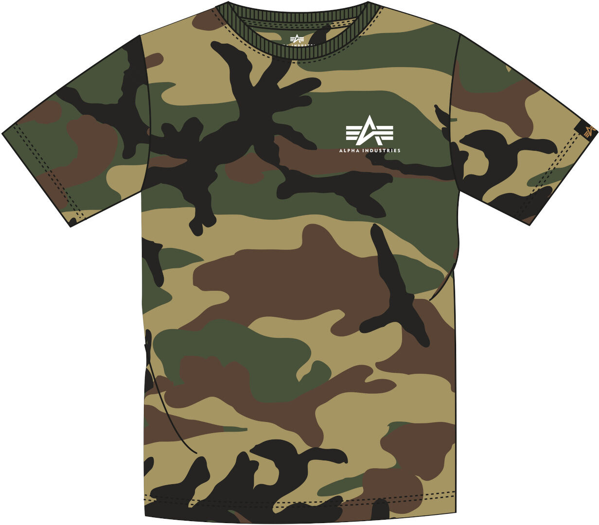 Alpha Industries Basic Small Logo Camo T-shirt M Grønn