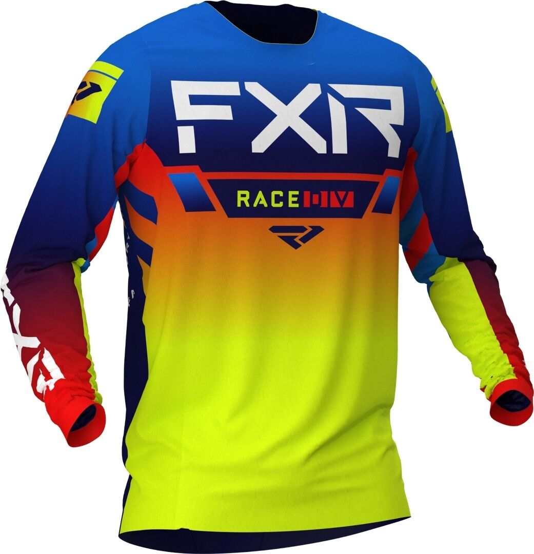 FXR Helium MX Gear Motocross Jersey M Rød Blå Gul