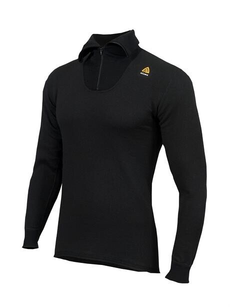 Aclima HotWool Polo w/zip Unisex Jet Black  M