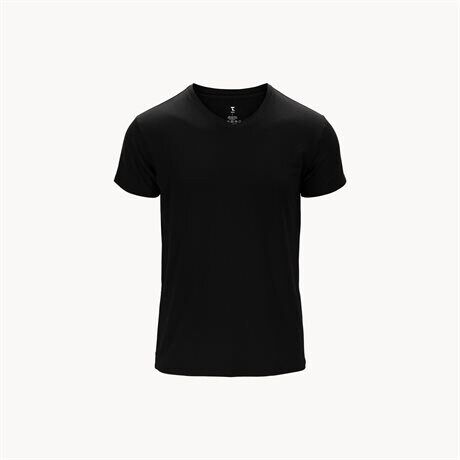 Tufte Mens V-neck T-shirt Black  S