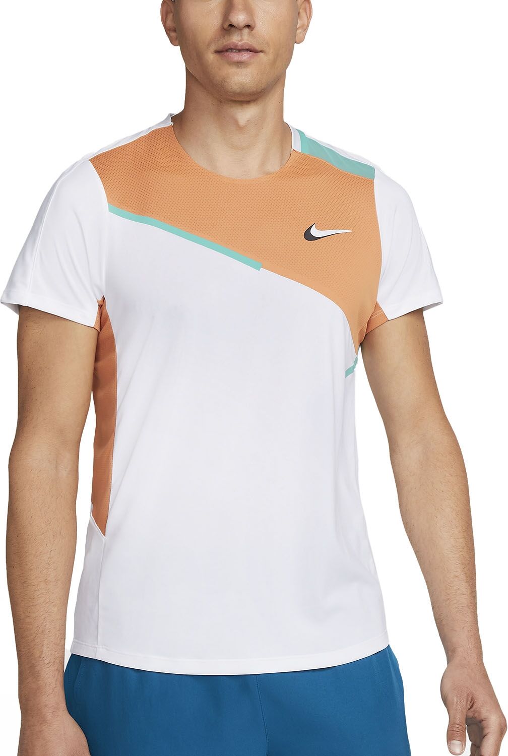 Nike Dri-Fit Slam Tee White/Hot Curry/Washed Teal M