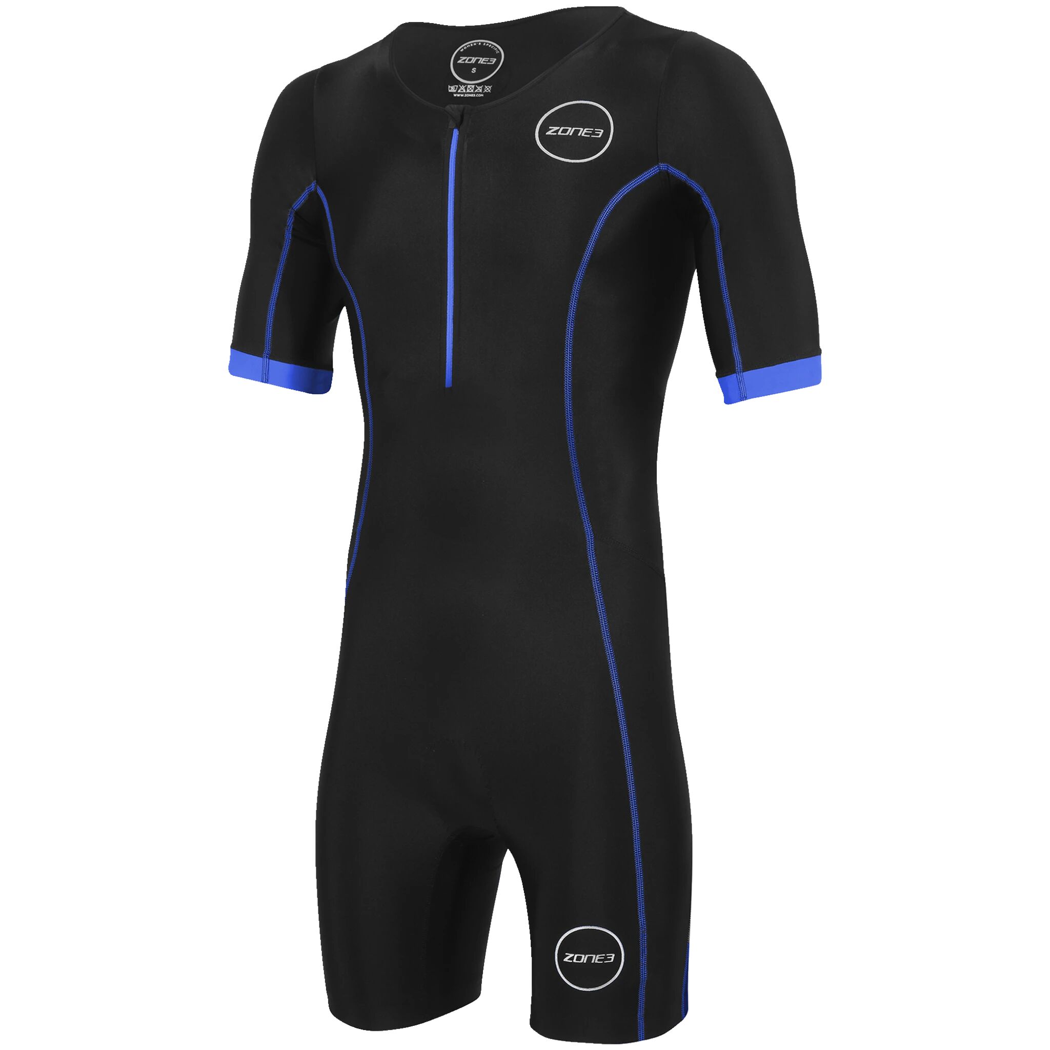 Zone3 Tri suit Short sleeve, kortermet triatlondrakt herre L Black/Royal Blue