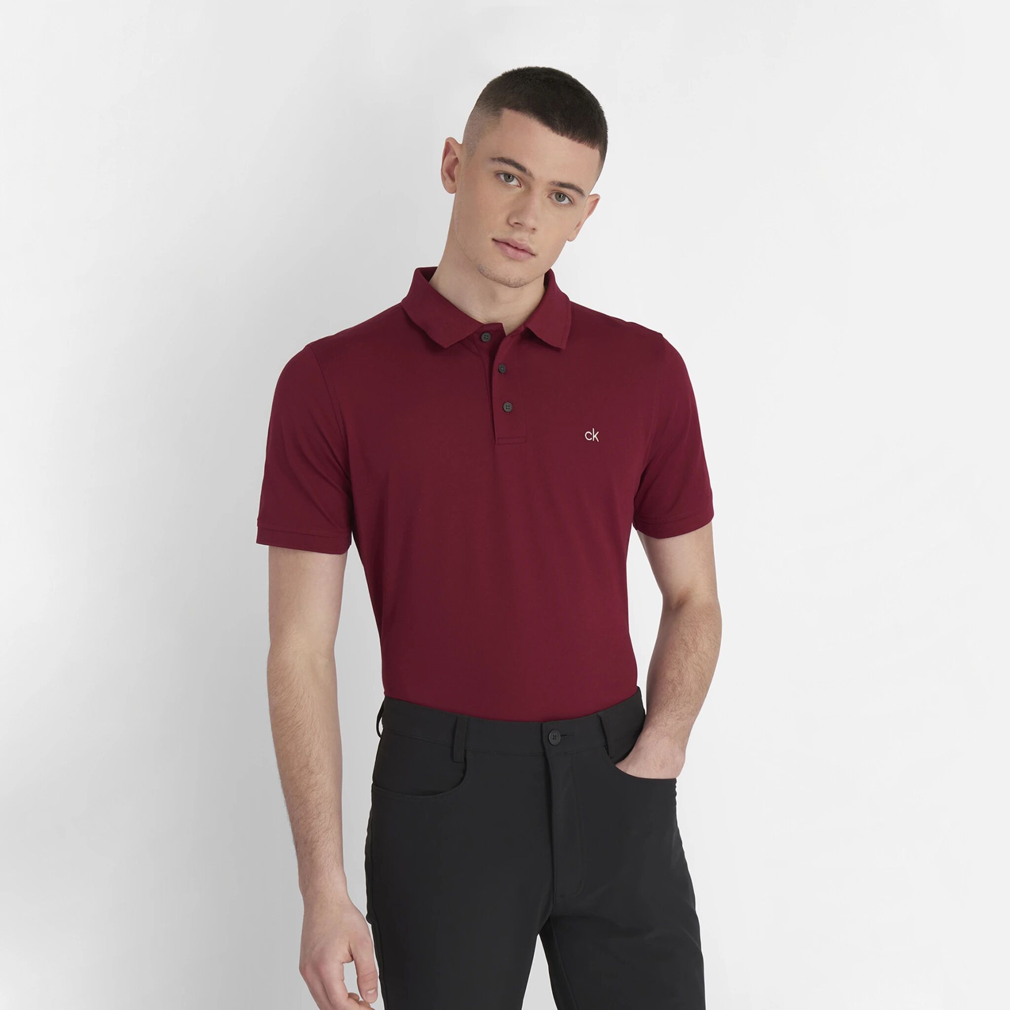 Calvin Planet Polo, poloskjorte herre M Burgundy