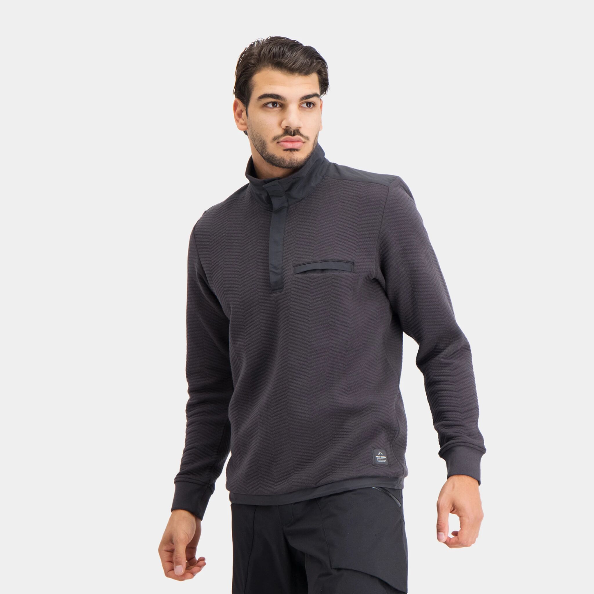 Helly Hansen Lillo Snap Pullover, genser herre M 980 EBONY