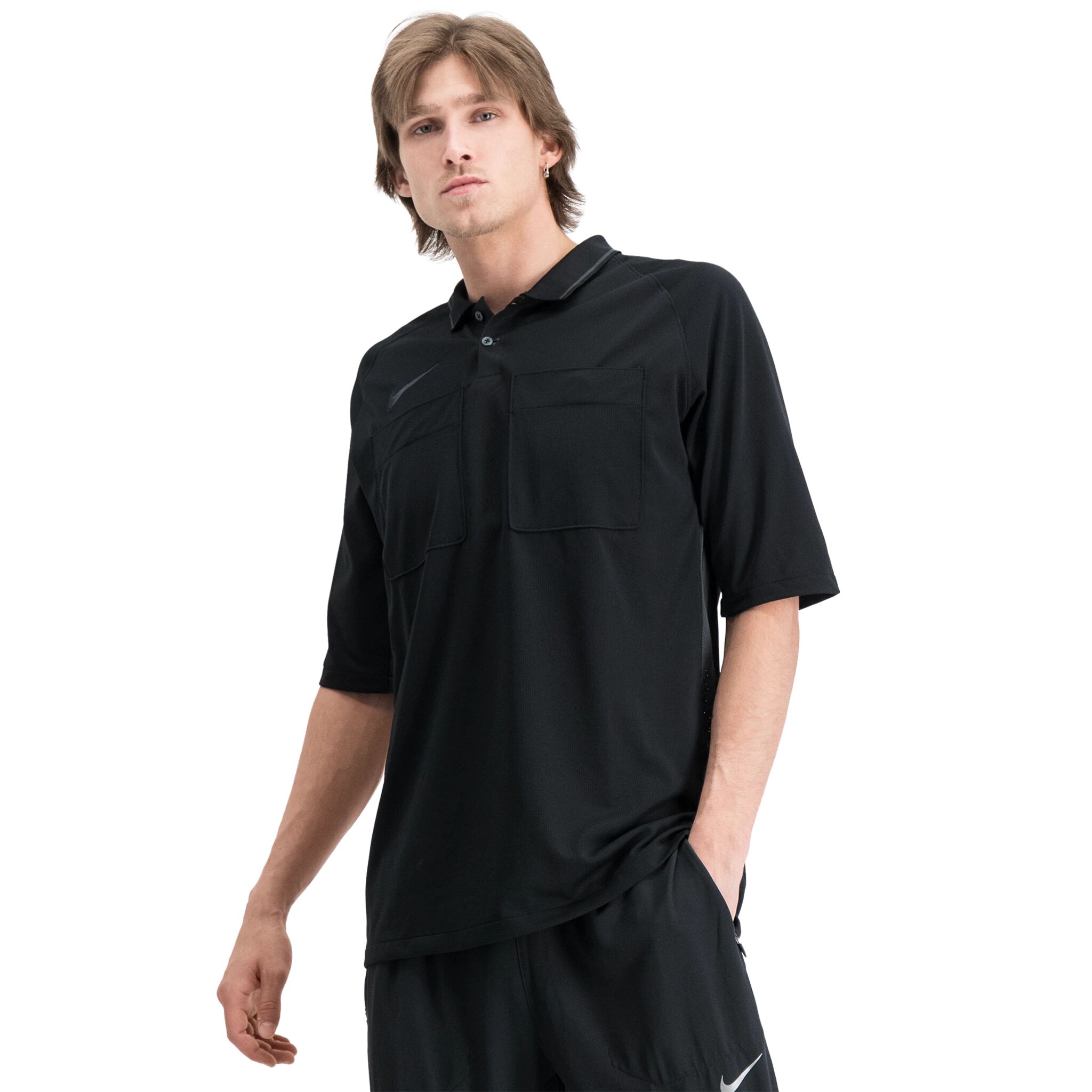 Nike Dry Men's Short-Sleeve Referee, fotballtrøye herre L BLACK/ANTHRACITE/ANT