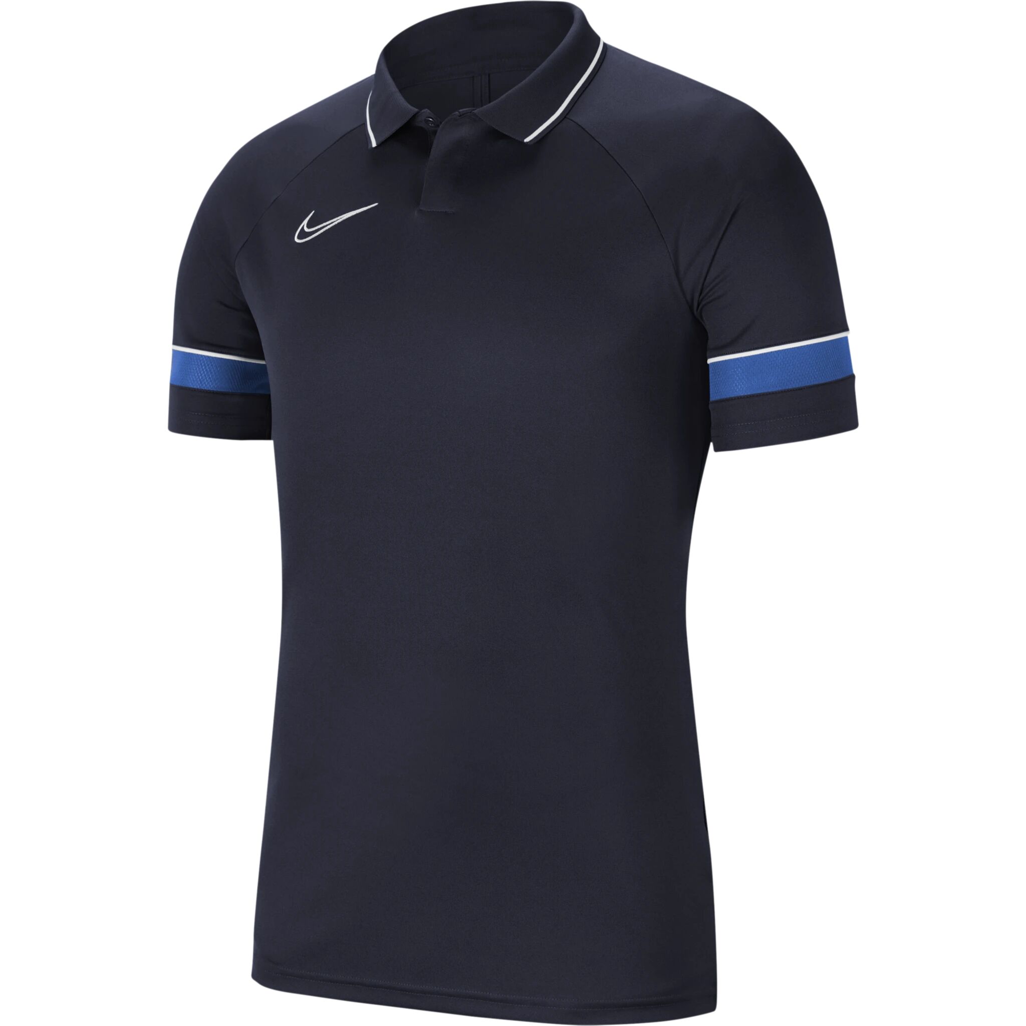 Nike M NK DRY ACADEMY 21 POLO SS, poloskjorte herre S Obsidian/white/royal