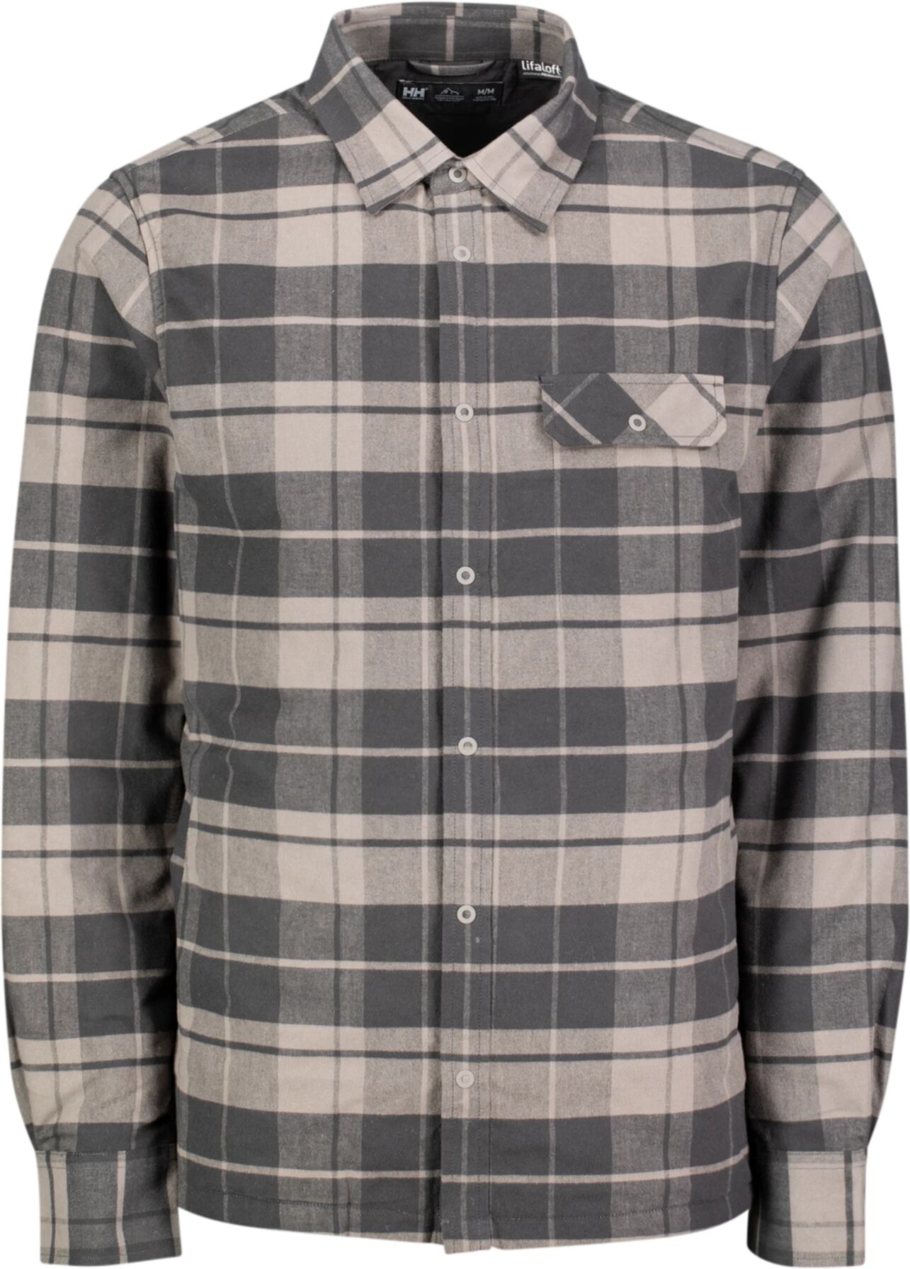 Helly Hansen Lifaloft Air Insulated Flanell, flanellskjorte herre XL 876 Concrete Plaid